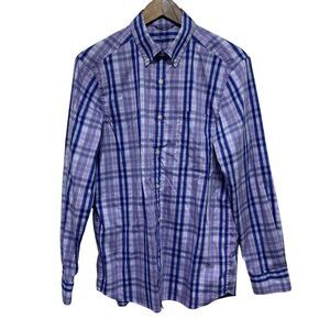 Vineyard Vines Shirt Mens S Purple Plaid OTG One The Go Performance Button Up